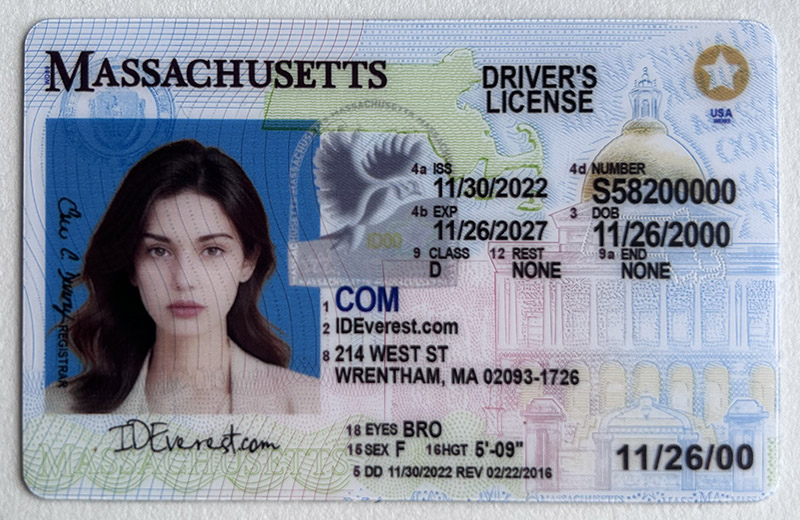 Authentic Scannable Massachusetts Fake ID Card