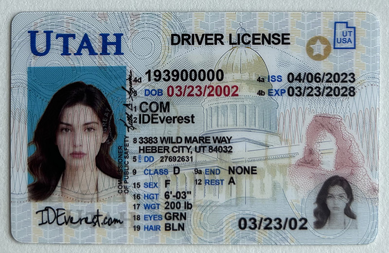 Scannable Fake Utah Driver Lic